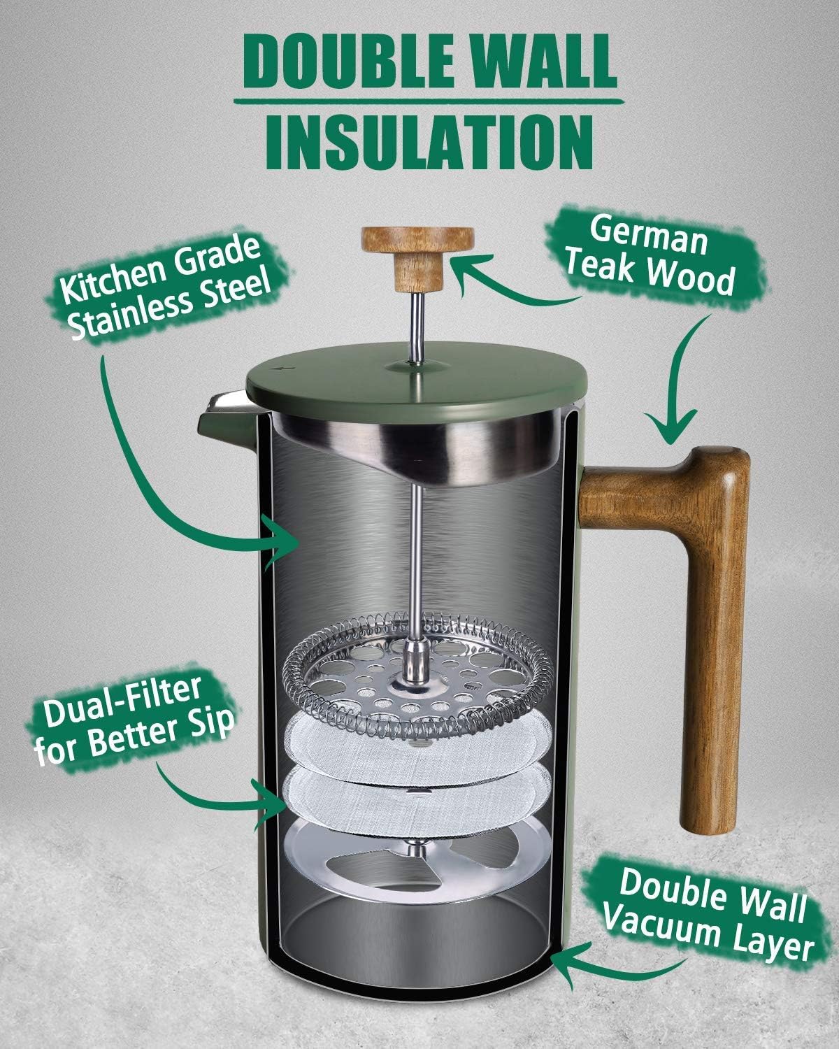 POLIVIAR 34 oz French Press Co - Coffee Tea Press ulasan dan harga