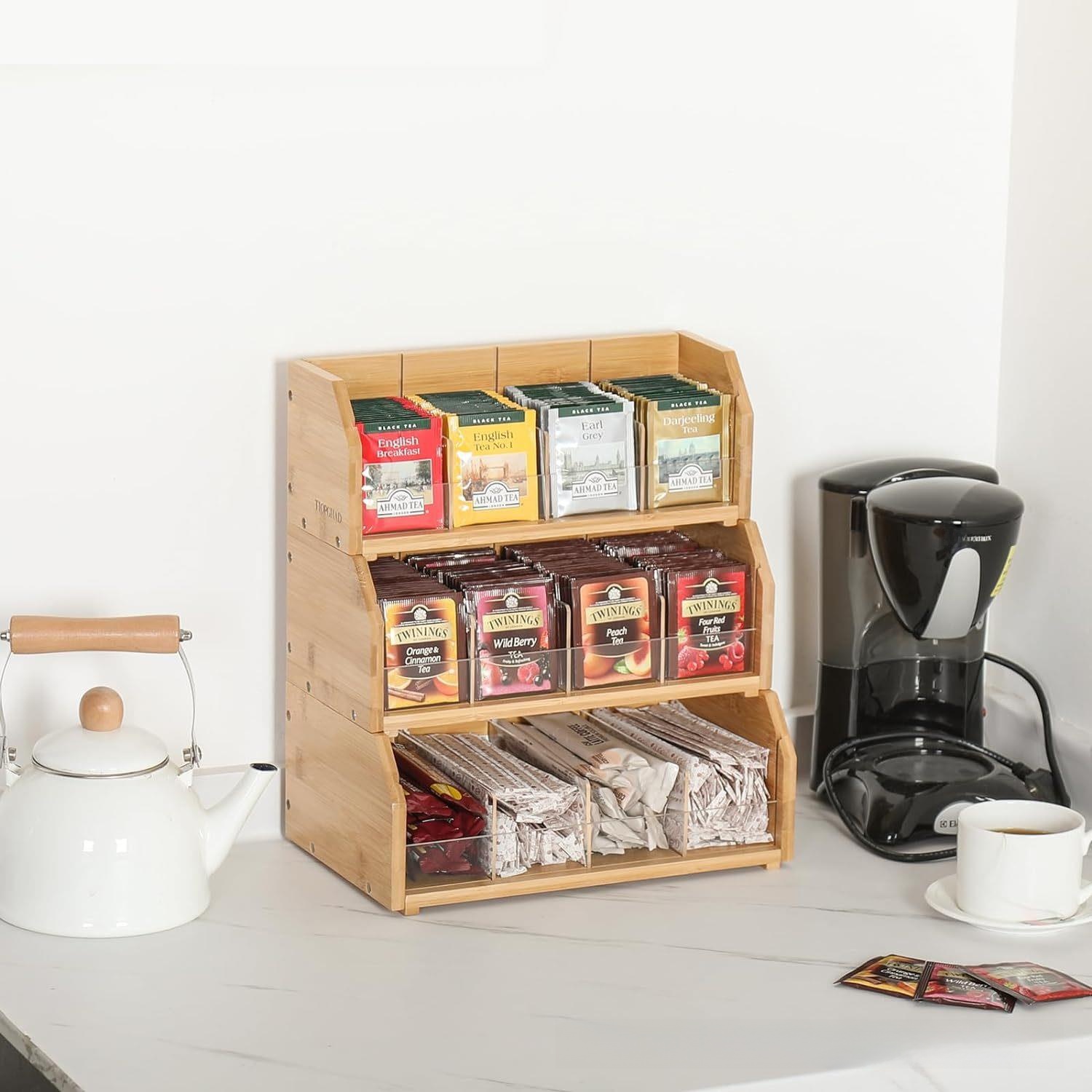 Bamboo Tea Bag Storage Box Thr - Coffee Tea Room ulasan dan harga