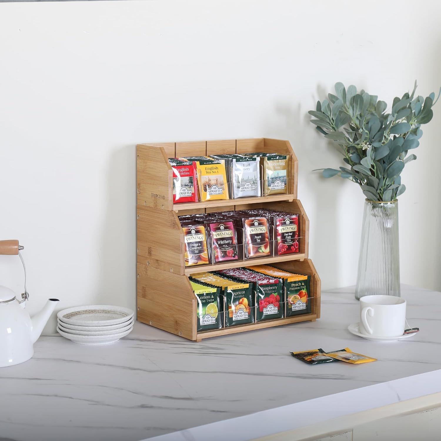 Bamboo Tea Bag Storage Box Thr - Coffee Tea Room ulasan dan harga