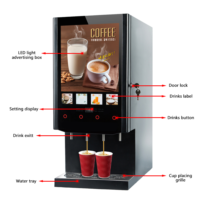 40S SUPIN Economical 4 Flavour - Coffee Tea Vending Machine ulasan dan harga