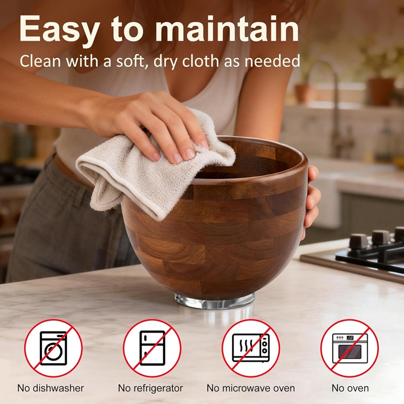 ◉Wood Mixing Bowl for Kitchen  - Kitchenaid Mixer Hand Mixer ulasan dan harga